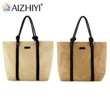 Straw Beach Shoulder Bags Solid Bags Ladies Traveling Shopping Handbags