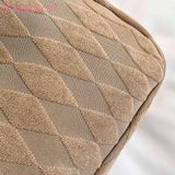 Casual Rhombus Armpit Bag Soft Cloth Large Capacity for Daily Travel