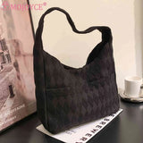 Casual Rhombus Armpit Bag Soft Cloth Large Capacity for Daily Travel