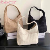 Casual Rhombus Armpit Bag Soft Cloth Large Capacity for Daily Travel