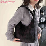 Casual Rhombus Armpit Bag Soft Cloth Large Capacity for Daily Travel