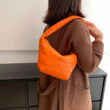 Women Top-handle Bags PU Leather Hobos Handbags Quilted Rhombus Pattern