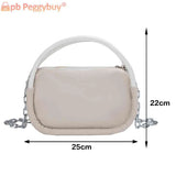 Women Top-handle Bags Oxford Cloth Ladies Casual Chain Small Tote