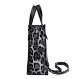 Leopard Print Women's Tote Handbag Set with Metal Chain Shoulder Bag