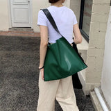 Women Tote Bag Casual Solid Soft High-Capacity Shoulder Bag Handbag