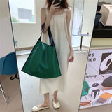 Women Tote Bag Casual Solid Soft High-Capacity Shoulder Bag Handbag