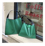 Women Tote Bag Casual Solid Soft High-Capacity Shoulder Bag Handbag