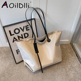 Solid Women Tote Bag Casual Handbag Large Capacity