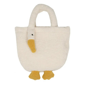 Animal Shape Faux Lambswool Fur Tote Bag - Large Capacity Handbag for Women