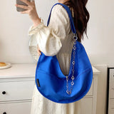 Women Tote Bag Nylon Solid Zipper Shoulder Crossbody Bag