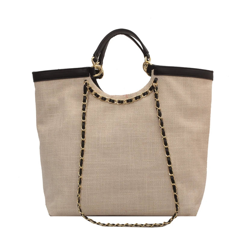 Women Tote Bag Canvas Handbag Chains Shoulder Bags Messenger Bag Shopping Bags