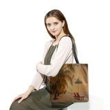 Eco-Friendly Landscape Print Tote Bag, Foldable Customizable Gift