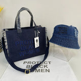 Women Tote Bag Large Capacity Denim Shopping Handbag
