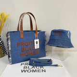 Women Tote Bag Large Capacity Denim Shopping Handbag