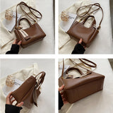 Vintage PU Leather Tote Bag Shoulder Bag Retro Handbag Crossbody Messenger Bags