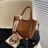 Vintage PU Leather Tote Bag Shoulder Bag Retro Handbag Crossbody Messenger Bags