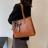 Women Tote Bag PU Leather Solid Shoulder Bag Female Vintage Crossbody Bags
