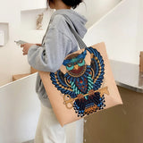 Women Tote Bags Autumn Winter Linen Shopping Handbag Canvas Beach Bag