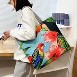 Women Tote Bags Autumn Winter Linen Shopping Handbag Canvas Beach Bag