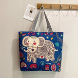 Women Tote Bags Autumn Winter Linen Shopping Handbag Canvas Beach Bag