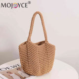 Vintage Knitting Handbags Summer Casual Soft Tote Bags for Women