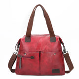 Women Tote Shoulder Bag Multi-pocket Casual Large Capacity PU Leather Handbag