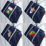 Foldable Duffle Bag Travel Storage Organizer Hand Printed Tote Handbag