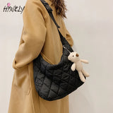 Women Totes bags Cotton Feather Down Handbags Ladies Messenger Bags