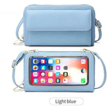 Women Touch Screen Thin Shoulder Strap Bag Cell Phone Small Pouch Rfid Smart Lon