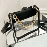 Women Transparent Beach Bags Chain Shoulder Messenger Summer Handbag Purses