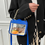 Women Transparent Beach Bags Chain Shoulder Messenger Summer Handbag Purses