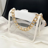 Women Transparent Beach Bags Chain Shoulder Messenger Summer Handbag Purses