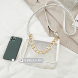 Women Transparent Beach Bags Chain Shoulder Messenger Summer Handbag Purses