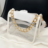 Women Transparent Beach Bags Chain Shoulder Messenger Summer Handbag Purses