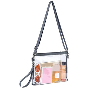 Clear Crossbody Purse Stadium Approved Zipper Closure Shoulder Bag