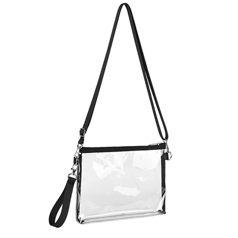 Clear Crossbody Purse Stadium Approved Zipper Closure Shoulder Bag