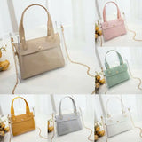 Women Transparent Handbag Shoulder Bag Clear Jelly Purse Clutch Plastic Tote