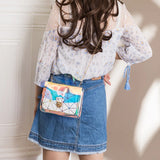 Women Transparent Jelly Diamond Lattice Cross Bag