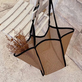 Women Mesh Shoulder Bag Large Capacity Beach Bag Travel Handbag