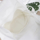 Women Mesh Splice Canvas Beach Bag Foldable Handbag Tote Eco Shopper