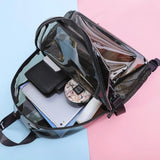 Women Clear PVC Backpack Travel School Bookbag Teen Girls