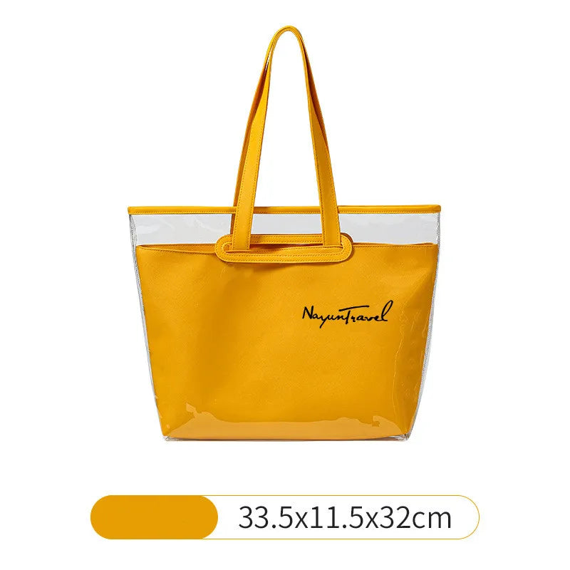Women Transparent Shoulder Bag, 2 in 1 Handbag Purse