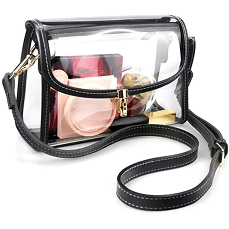 Clear PVC Shoulder Bag, Large Capacity Crossbody Bag