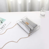 Women Transparent Shoulder Bags Chain PVC Clear Bag Satchel Bag Crossbody Bags
