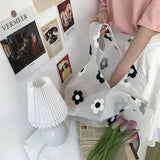 Women Transparent Tote Double Organza Yarn Cloth Bag Embroidery Flowers Handbag