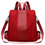 Women's Velvet Canvas Backpacks, Elementary School Girls Purse Backpack