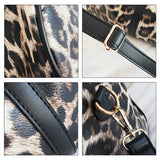 Leopard PU Leather Large Capacity Women Travel Bag Shoulder Organizer