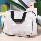 Women Travel Cosmetic Bag Grey Large Tote Neceser Hanging Bathroom Makeup Bags