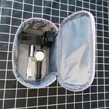 Women Travel Cosmetic Bag Organizer Diamond Lattice Zipper Storage Makeup Case