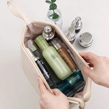 Women Travel Cosmetic Bag PU Leather Make Up Pouch